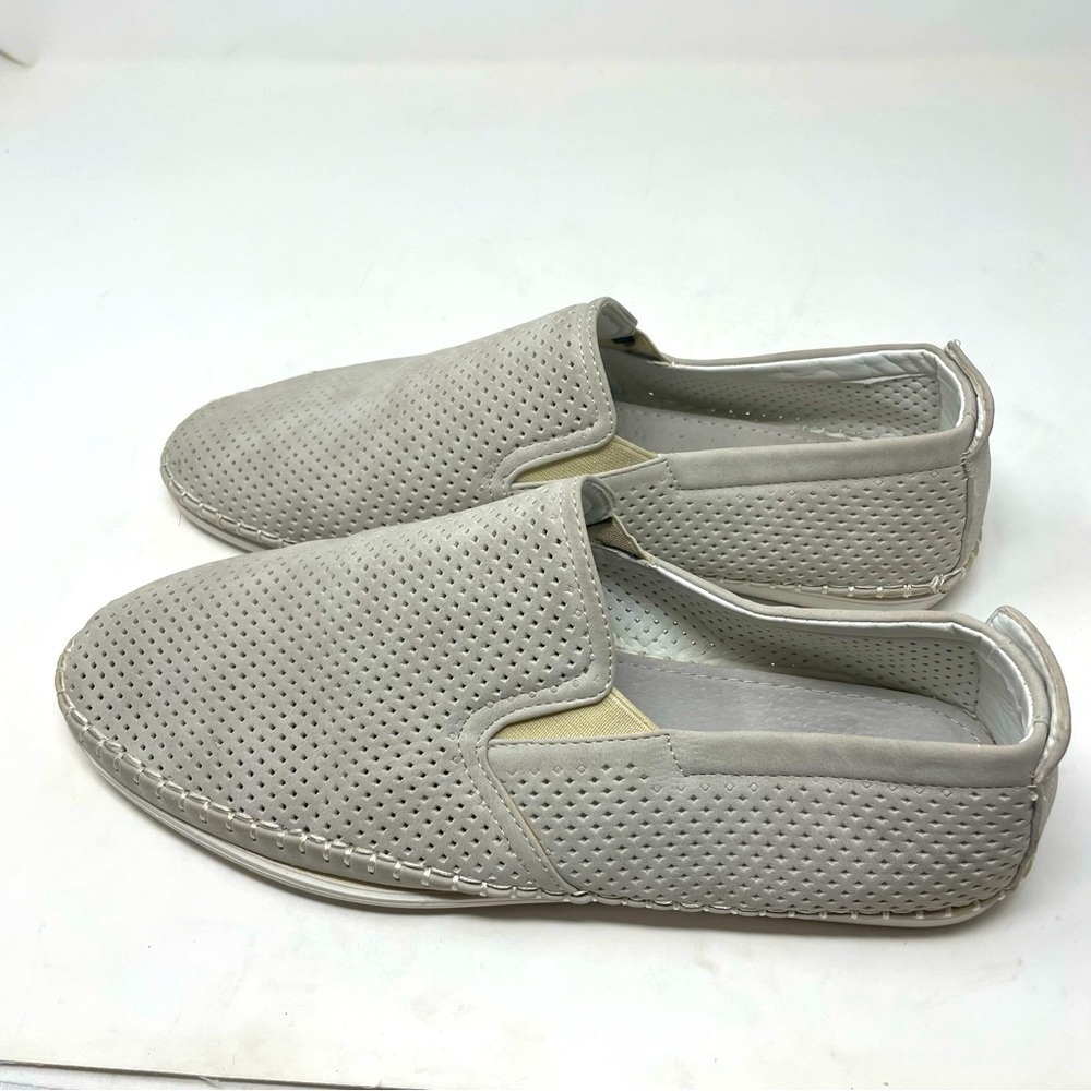 Bruno Marc Sleeker Leather Loafers – Slip-On – Gray – Size 10